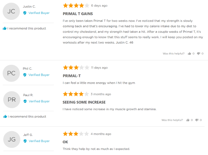 primal t unbiased customer reviews