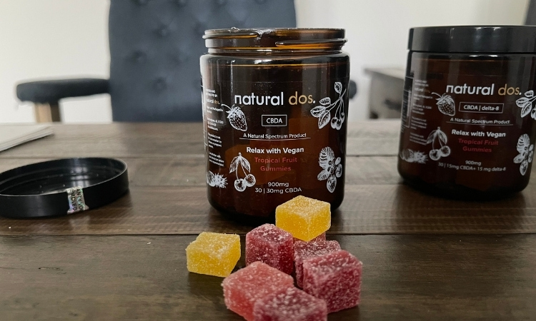 gummies and container for natural dos cbda